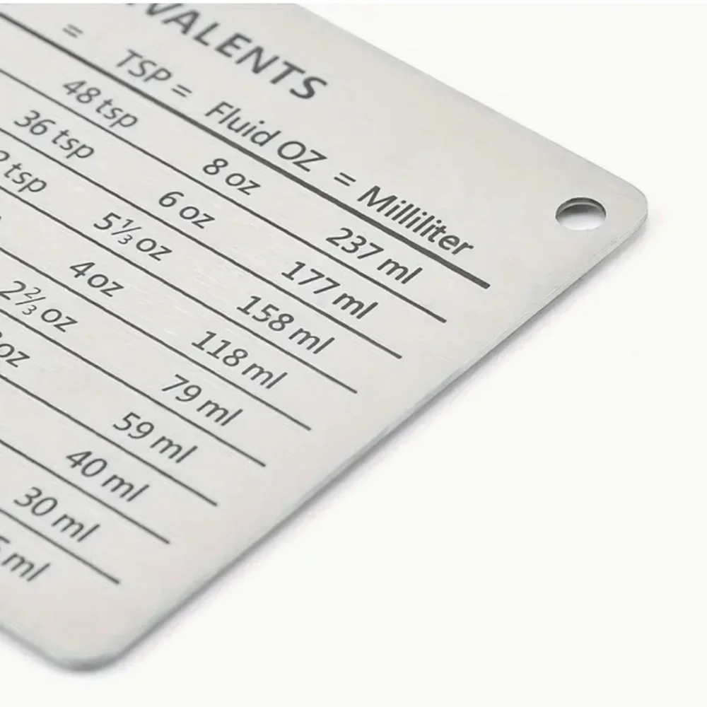Stainless Steel Fridge Magnet, Common Unit Conversion Comparison Table